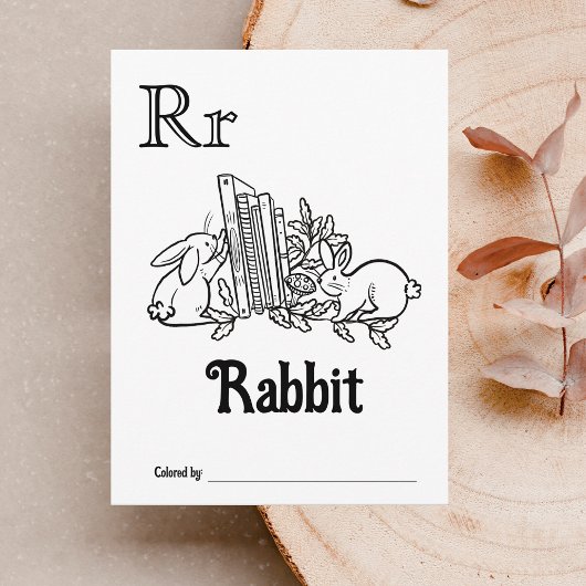 Bosdieren ABC Kleurend Baby shower Activiteit Briefkaart