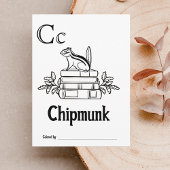 Bosdieren ABC Kleurend Baby shower Activiteit Briefkaart