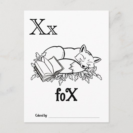 Bosdieren ABC Kleurend Baby shower Activiteit Briefkaart (Voorkant)