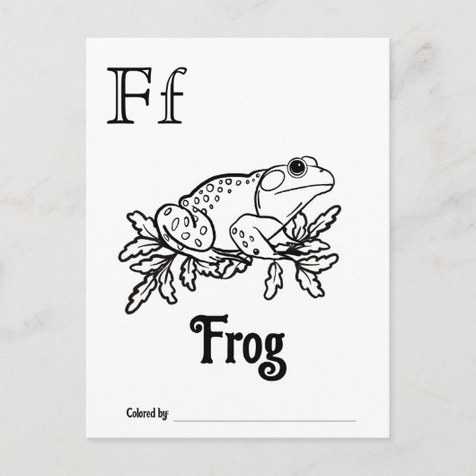 Bosdieren ABC Kleurend Baby shower Activiteit Briefkaart (Voorkant)