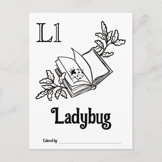 Bosdieren ABC Kleurend Baby shower Activiteit Briefkaart (Voorkant)