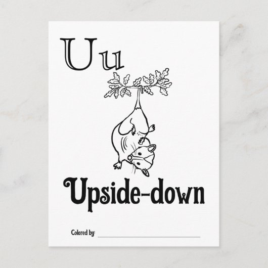 Bosdieren ABC Kleurend Baby shower Activiteit Briefkaart (Voorkant)