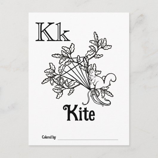 Bosdieren ABC Kleurend Baby shower Activiteit Briefkaart (Voorkant)