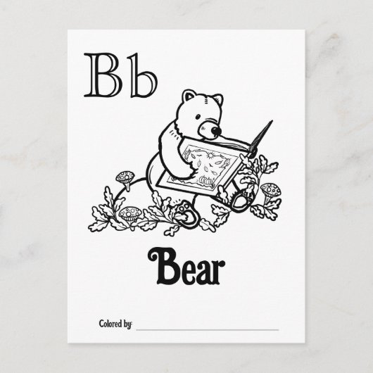 Bosdieren ABC Kleurend Baby shower Activiteit Briefkaart (Voorkant)