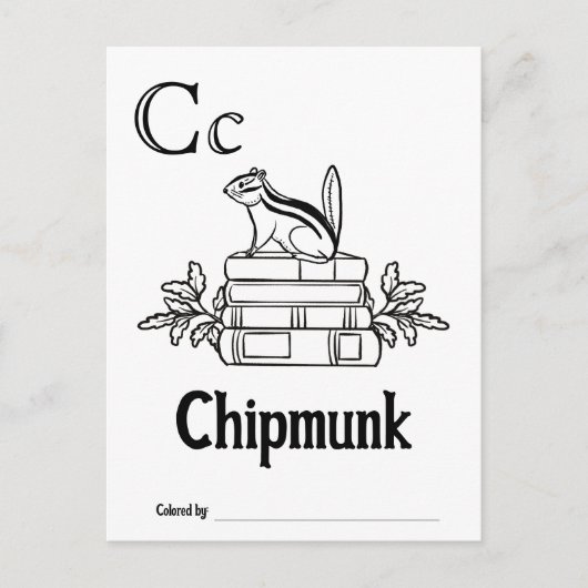 Bosdieren ABC Kleurend Baby shower Activiteit Briefkaart (Voorkant)