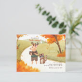Bosdieren ansichtkaart verjaardagsuitnodiging briefkaart (Staand voorkant)