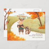 Bosdieren ansichtkaart verjaardagsuitnodiging briefkaart (Voorkant / Achterkant)