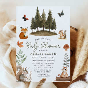 Bosdieren Aquarel Baby Shower Kaart