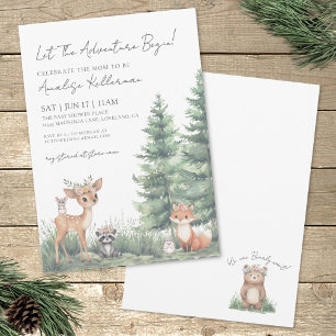 Bosdieren Aquarel Bos Baby Shower Kaart