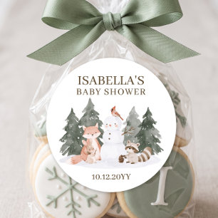Bosdieren Avontuur Baby Shower Ronde Sticker