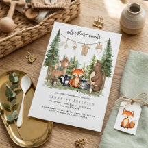 Bosdieren Avontuur Baby Shower Uitnodiging