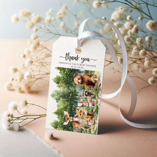 Bosdieren Avontuur Bedankt Cadeaulabel
