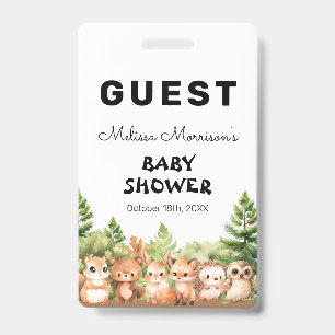 Bosdieren Baby Jongen Shower Gast Badge