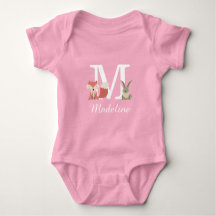 Bosdieren Baby Meisje Initiaal Monogram
