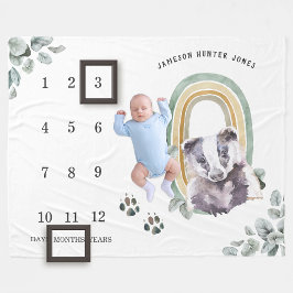 Bosdieren | Baby Mijlpaal Dekentje Fleece Deken