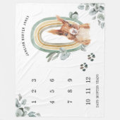 Bosdieren | Baby Mijlpaaldeken Fleece Deken (Voorkant)