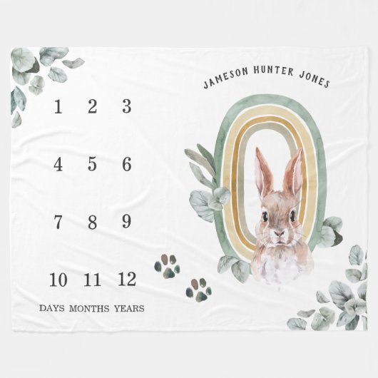 Bosdieren | Baby Mijlpaaldeken Fleece Deken (Voorkant (Horizontaal))