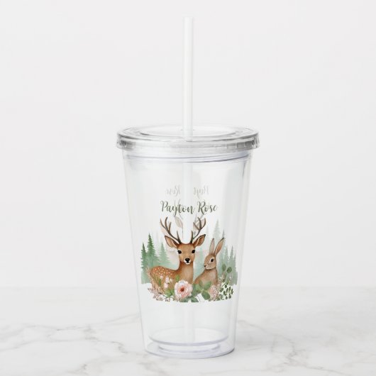 Bosdieren Baby Shower Acryl Drinkbeker (Voorkant)