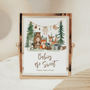 Bosdieren Baby Shower Babies zijn Lief Bord Poster