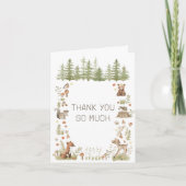 Bosdieren Baby Shower Bedankkaart (Voorkant)