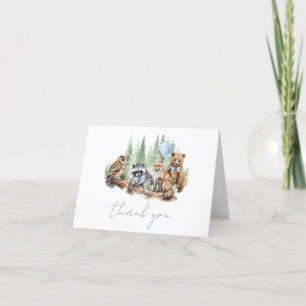 Bosdieren baby shower bedankkaart