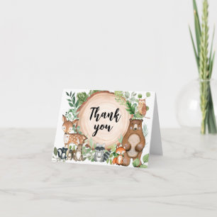 Bosdieren Baby Shower Bedankkaart