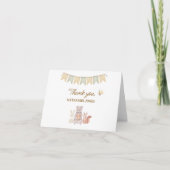 Bosdieren Baby Shower Bedankkaart (Voorkant)