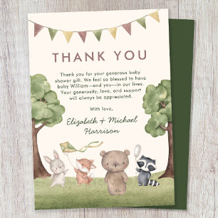 Bosdieren Baby Shower Bedankkaart