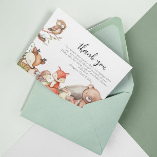 Bosdieren Baby Shower Bedankkaart