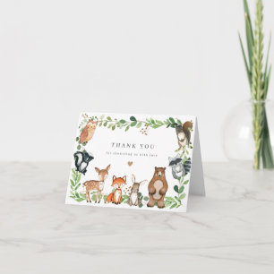 Bosdieren Baby Shower Bedankkaart