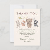 Bosdieren Baby Shower Bedankkaart (Voorkant)
