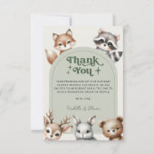 Bosdieren Baby Shower Bedankkaart Kaart (Voorkant)