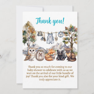 Bosdieren baby shower bedankkaart kaart