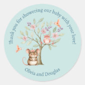 Bosdieren Baby Shower Bedankt Stickers (Voorkant)