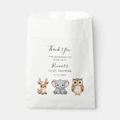 Bosdieren Baby Shower Bedankzakje (Voorkant)