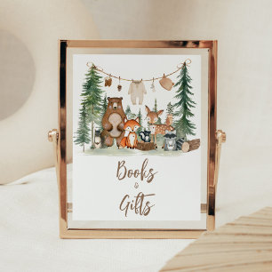 Bosdieren Baby Shower Boeken en Cadeaus Bord Poster