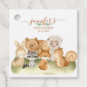 Bosdieren Baby Shower Boho Script Bedankjes Labels