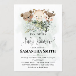 Bosdieren baby shower Bosdieren Kaart