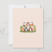 Bosdieren Baby shower Bosgroen Bedankkaart (Achterkant)