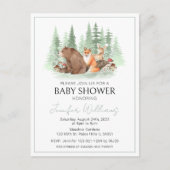 Bosdieren baby shower briefkaart (Voorkant)