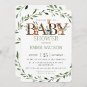 Bosdieren Baby shower Chique groen Neutraal Kaart (Voorkant / Achterkant)