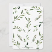 Bosdieren Baby shower Chique groen Neutraal Kaart (Achterkant)