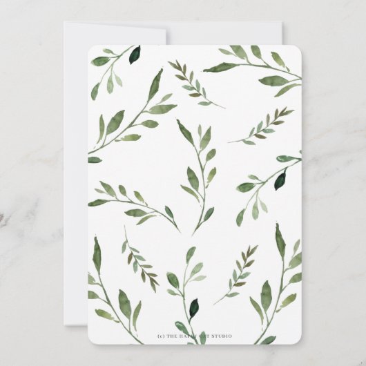 Bosdieren Baby shower Chique groen Neutraal Kaart (Achterkant)