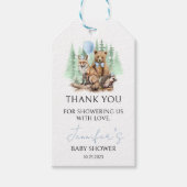 Bosdieren baby shower dank u labels cadeaulabel (Voorkant)