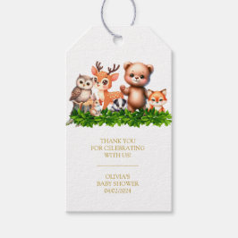 Bosdieren Baby shower Dank U Labels Cadeaulabel