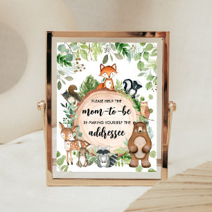 Bosdieren Baby Shower Envelop Station Bord Poster