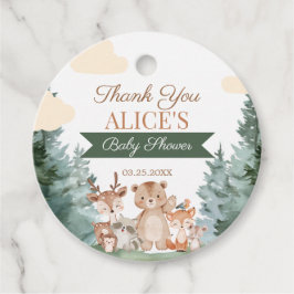Bosdieren Baby Shower Favor Tag Bedankjes Labels
