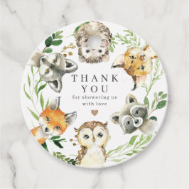Bosdieren Baby Shower Favor Tag | Cadeautags Bedankjes Labels