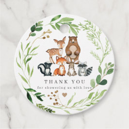 Bosdieren Baby Shower Favor Tag | Cadeautags Bedankjes Labels