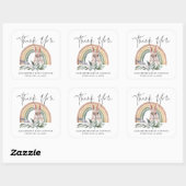 Bosdieren | Baby shower Favor Vierkante Sticker (Vel)